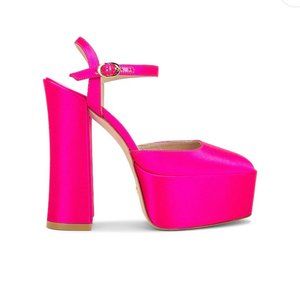 Stuart Weitzman Skyhigh 145 Satin Platform Pumps